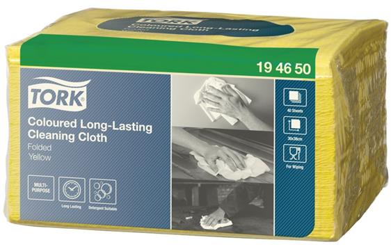 765340 Tork 194650 Klut TORK Premium fargekodet gul (40) Fargekodet rengjøringsklut